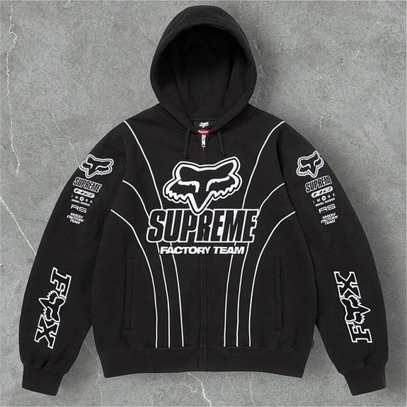 Supreme®/Fox Racing® Zip Up Hooded Sweatshirt Black | Tori