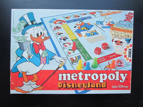 Metropoly Disneyland lautapeli vuodelta 1986