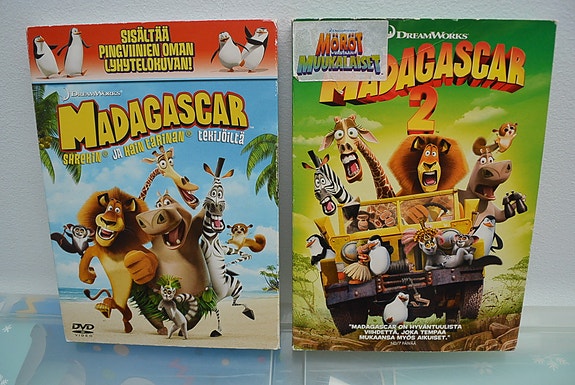 Madagascar ja Madagascar 2 dvd