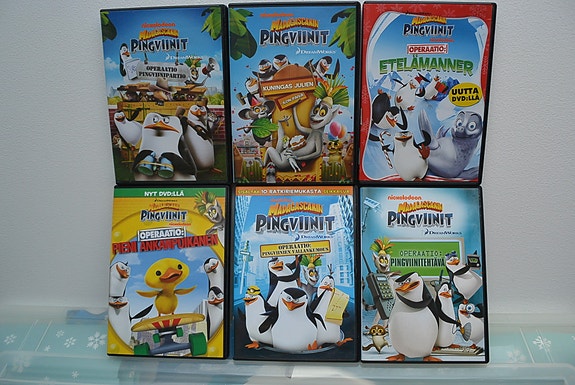 Madagascarin Pingviinit 3kpl dvd:t 4 eur/ kpl / paketti