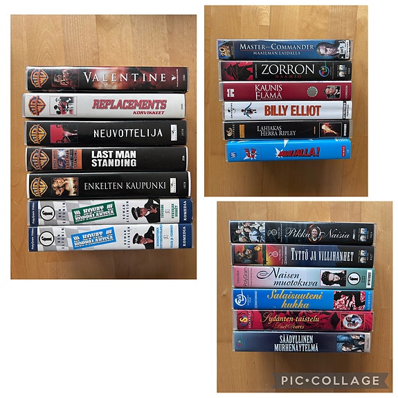 VHS videokasetteja.