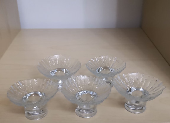 Kehrä kynttilänjalat (5kpl) (Riihimäen Lasi)