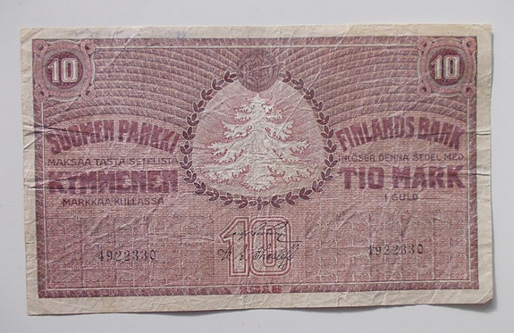 10 mk seteli 1918 Suomi