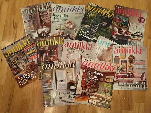 Glorian Antiikki ja Antiikki & Design -lehtiä 11 kpl, Vantaa/Imatra/posti