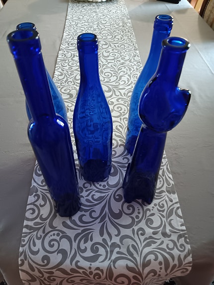 Siniset pullot 5 kpl