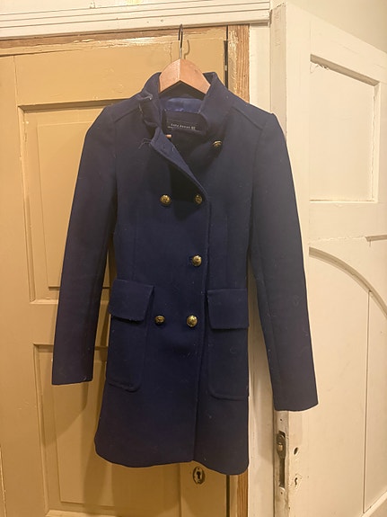 Zara t.sininen villakangastakki xs