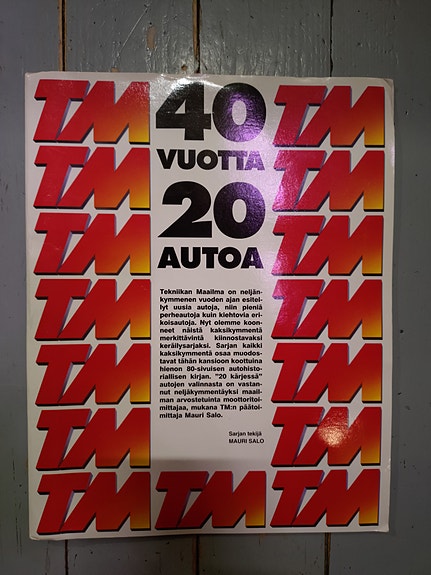 TM Erikoislehti 40 vuotta 20 autoa
