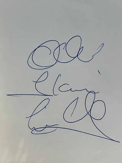 Olli Ilari Lindholmin (yö) nimikirjoitus paperilla