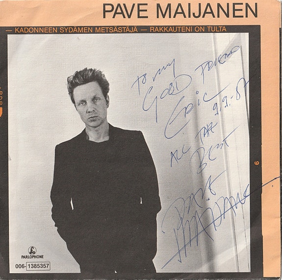 Pave Maijanen - signeerattu singlen kansi