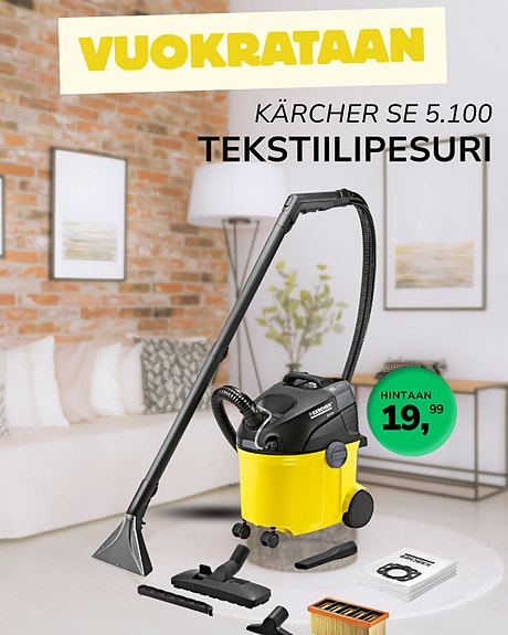 Vuokrataan Kärcher tekstiilipesuri
