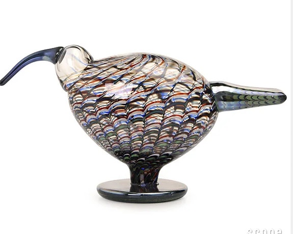 Ostetaan : Luikuri Willow curlew IITTALA OIVA TOIKKA LASI LINTU LINNUT BIRDS BY