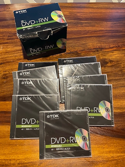 TDK DVD+RW Levyt 4.7GB 9kpl