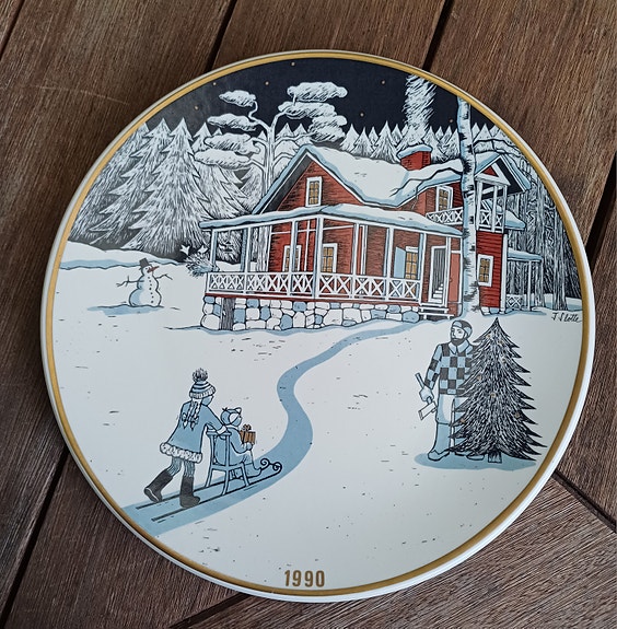Arabia  joulu seinälautanen vuodelta 1990