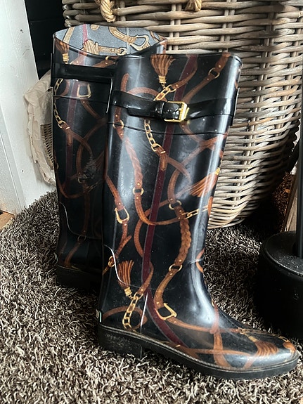 Ralph Lauren Kumisaappaat koko 39/40 musta kuviollinen