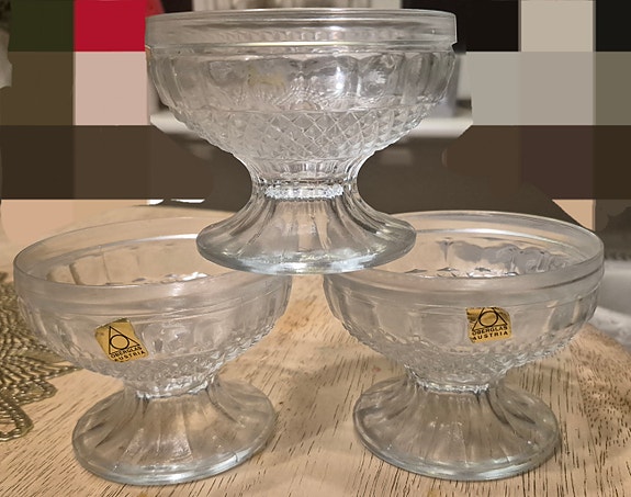 Vintage Oberglas jälkiruokakulhot