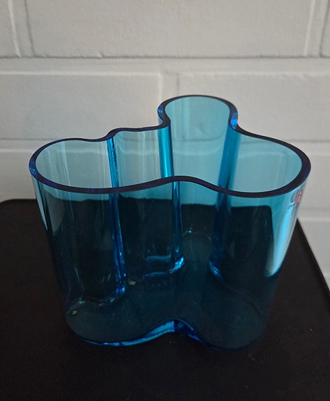 Alvar Aalto Iittala maljakko turkoosi 120mm