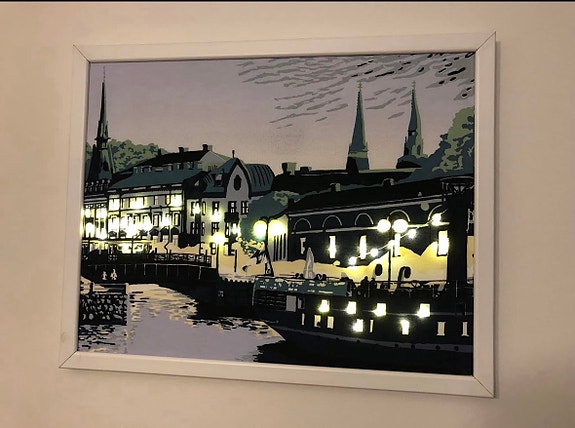 Vallilan kankaasta valotaulu makasiini