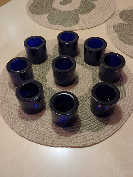 Iittala Kivi Tuikkulyhty 60mm koboltinsininen 9kpl