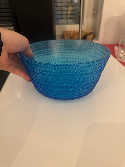Iittala Kastehelmi kulho sininen lasi
