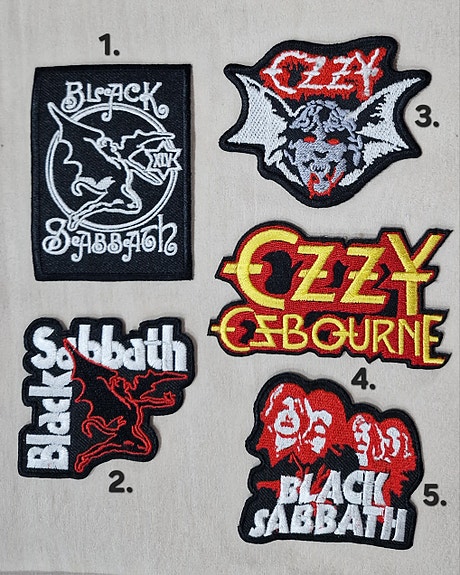 Black Sabbath / Ozzy Osbourne kangasmerkkejä