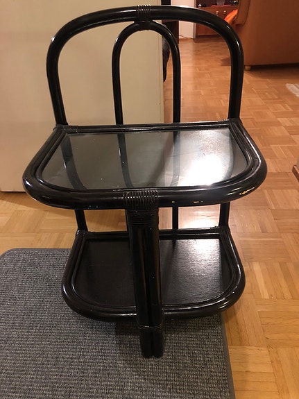 Rottinki Musta Pieni Tarjotin Pöytä