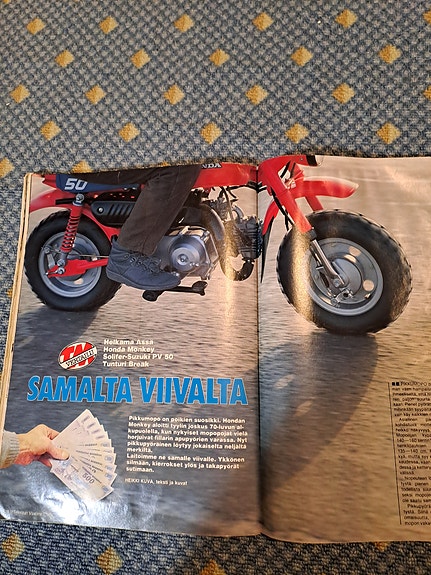 Helkama Ässä,Honda Monkey,Solifer-Suzuki ja Tunturi Break testi