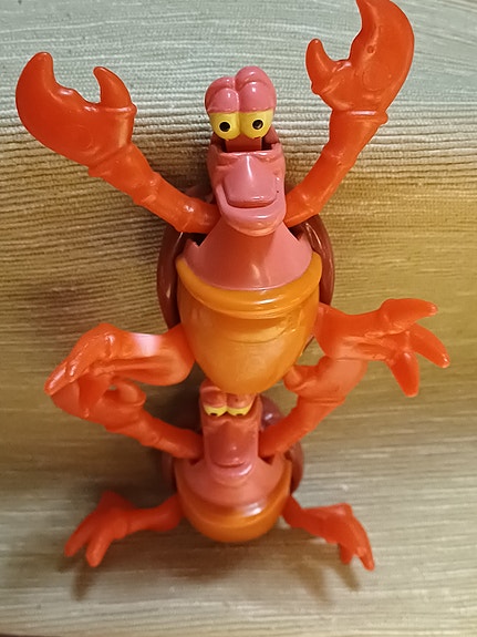Vintage, rapu, 2kpl setti, Disneyn Pieni Merenneito/Sebastian, Mc Donald's
