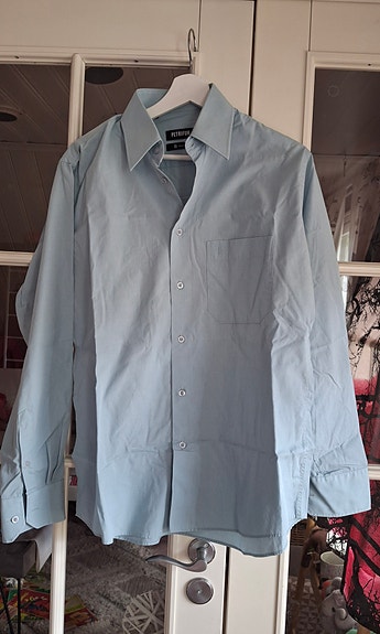 Petrifun kauluspaita, turkoosi/vaaleansininen, slim cut