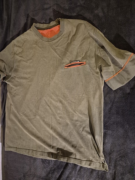 Vintage Caterpillar Cat 80’s / 90’s paita vetoketju-taskulla L-XL