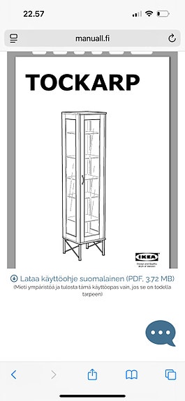 Myydään IKEAn lasivitriinejä Tockarp 2 kpl lasihyllyillä