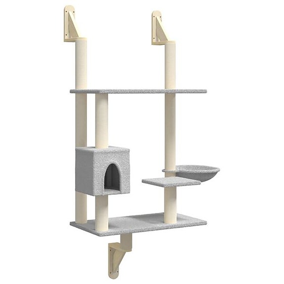 vidaXL Kissan raapimispuu seinälle vaaleanharmaa 153 cm(sku172405
