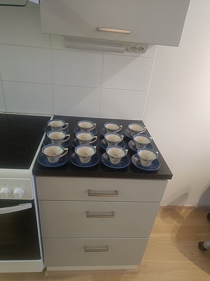 Pentik mansikka kupit ja lautaset 12kpl