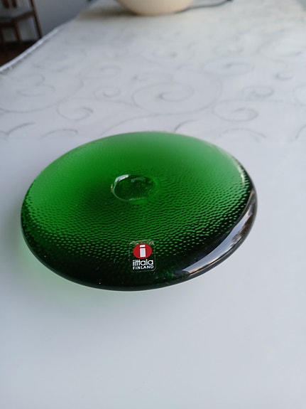 Iittala Nappikynttilän alusta Vihreä Lasi