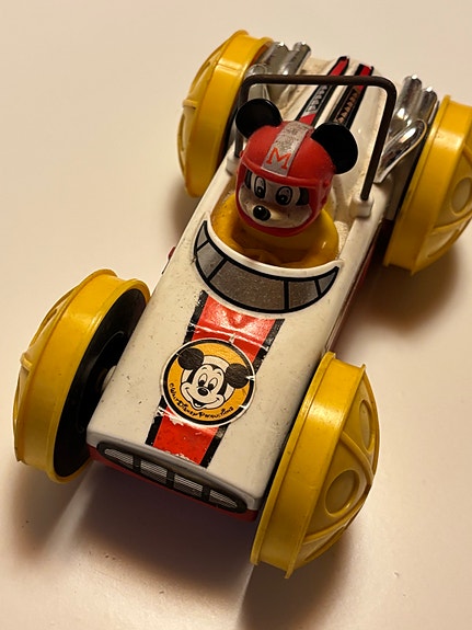 Vintage TOMY - Mickey Mouse Topply Car Pat.Pending Super RARE Working