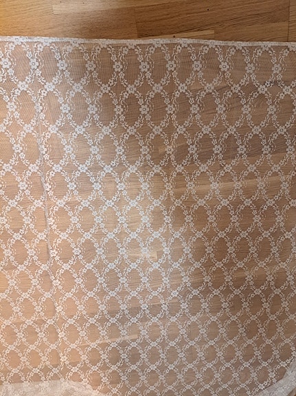 Valkoinen pitsi verho 155x150cm