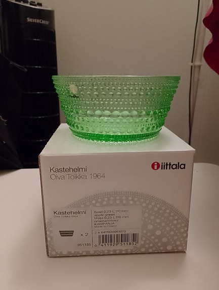 Iittala kastehelmi omenanvihreä annoskulho 6 kpl