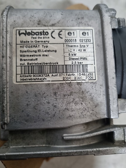 Webasto thermo top V paloilmapuhallin kunnostettu