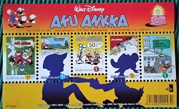 Walt Disney Aku Ankka Postimerkkilehtiö 2001