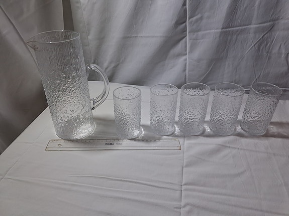 Iittala Hopla – kaadin + 5 lasia – Tapio Wirkkala – designlasia