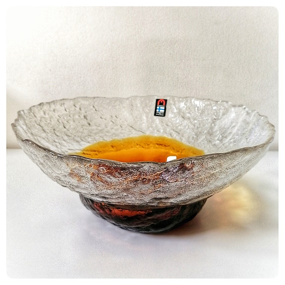 Humppilan Lasi Kivi-Set kulho, ruskea - Pertti Santalahti - Vintage
