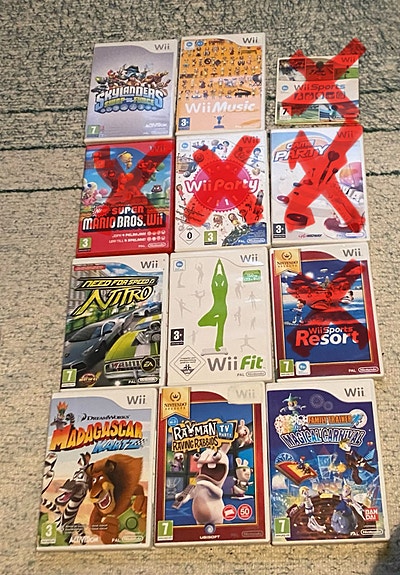 Pelejä Nintendo Wii (kaikki yhdessä tai yksittäin)