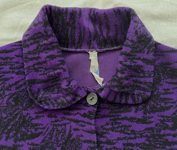 VINTAGE 50-luvun violetti takki jakku paita veluuri sametti 60-luvun retro M S
