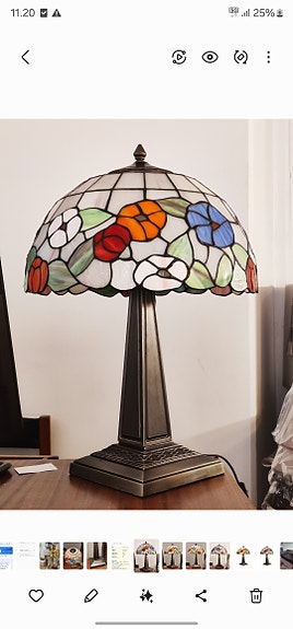 Iso Tiffany pöytävalaisin halk 40cm