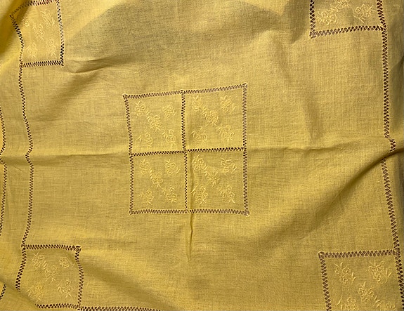 Vintage Keltainen Pöytäliina, 92x84,5cm