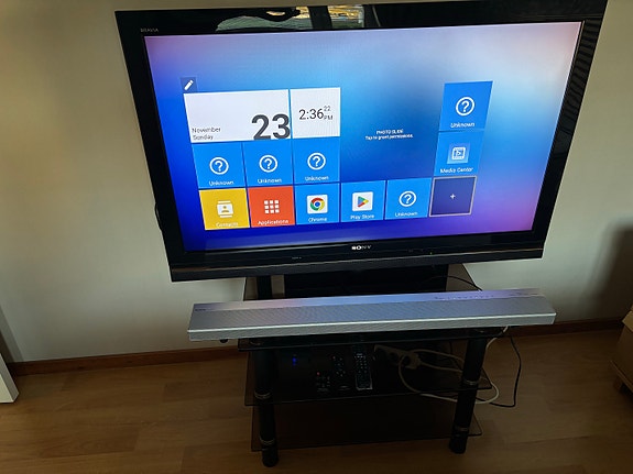 TV + Soundbar + Android-mediaboksi + TV-taso – 150 €
