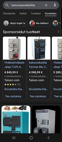 OSTETAAN kaksoispesä tai puu kattila.