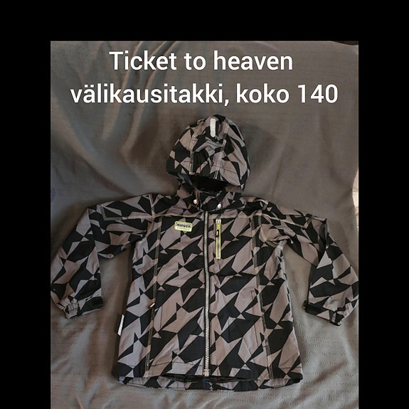 Ticket to heaven välikausitakki, koko 140, harmaa-musta