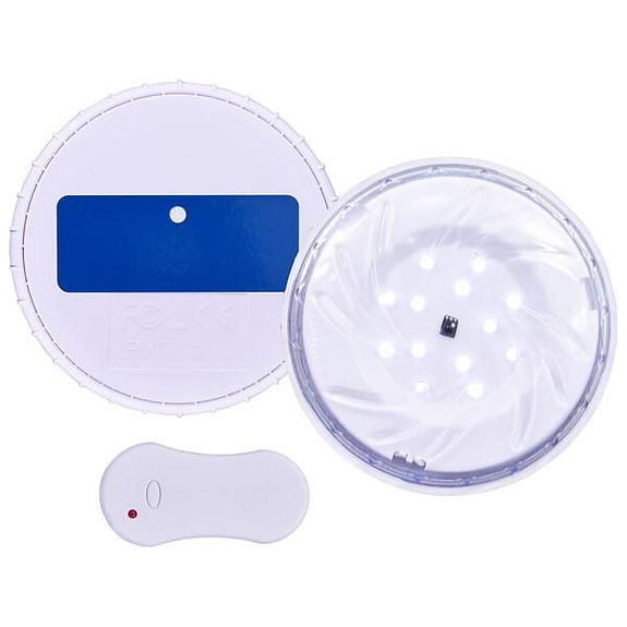 vidaXL Upotettava kelluva uima-altaan LED-valaisin kaukosäädin valk.(sku92296
