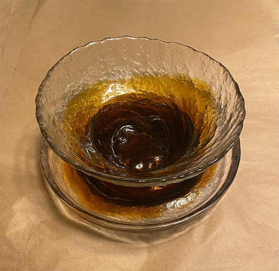 Humppila Kivi-Set Kulho ja Tarjoiluvati, Kirkas-Ruskea