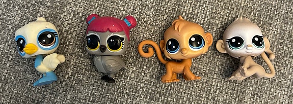 Littlest Pet Shop lastenlelut pieni pöllö ja apina